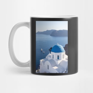 Blue domed white building. Mug